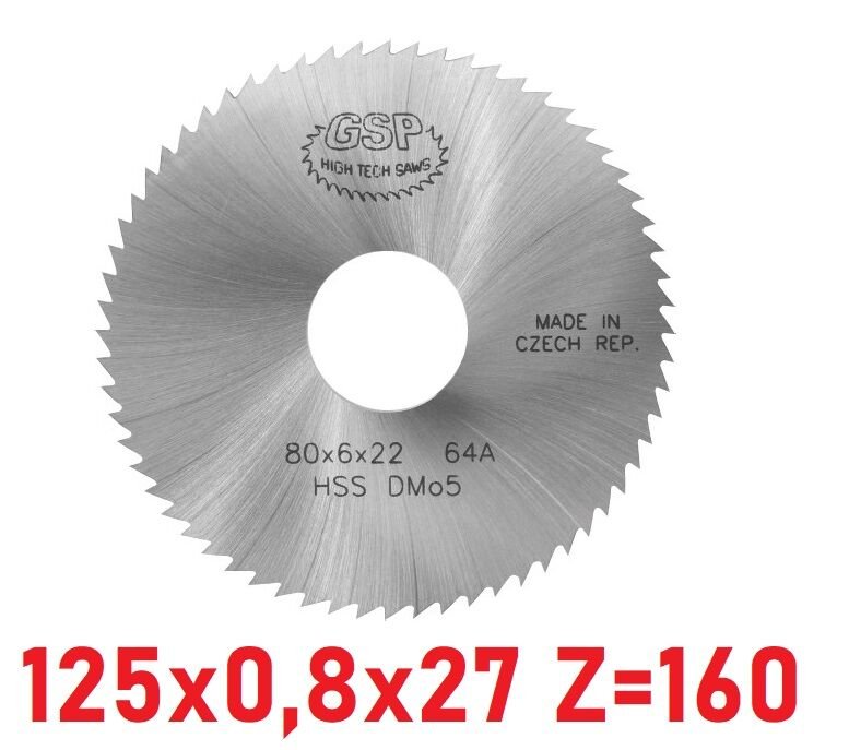 125 x 0,8 x 27 mm Z=160 Daire Testere HSS DIN1837