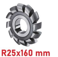 R25x160 mm Dış Bükey  Freze DIN886 Hss
