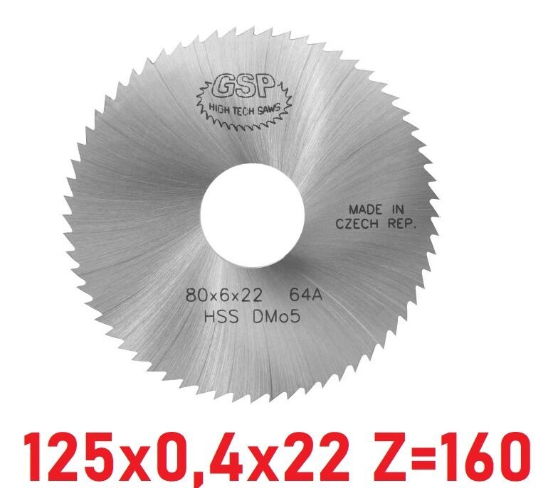 125 x 0,4 x 22 mm Z=160 Daire Testere HSS DIN1837