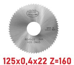 125 x 0,4 x 22 mm Z=160 Daire Testere HSS DIN1837