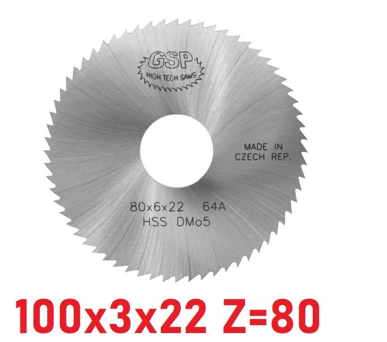 100 x 3 x 22 mm Z=80 Daire Testere HSS DIN1837