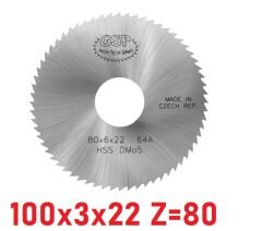 100 x 3 x 22 mm Z=80 Daire Testere HSS DIN1837