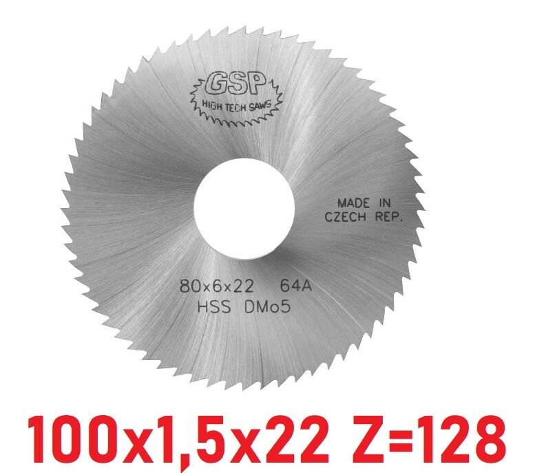 100 x 1,5 x 22 mm Z=128 Daire Testere HSS DIN1837