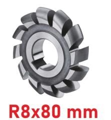 R8x80 mm Dış Bükey Freze DIN886 Hss