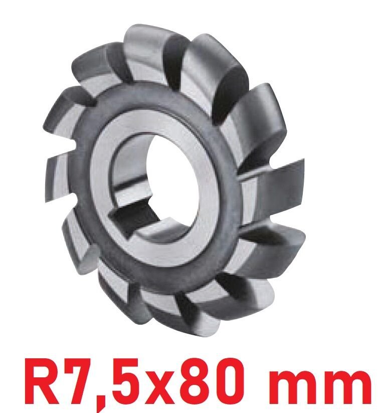 R7,5x80 mm Dış Bükey Freze DIN886 Hss