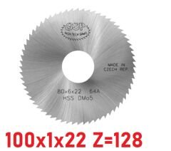 100 x 1 x 22 mm Z=128 Daire Testere HSS DIN1837