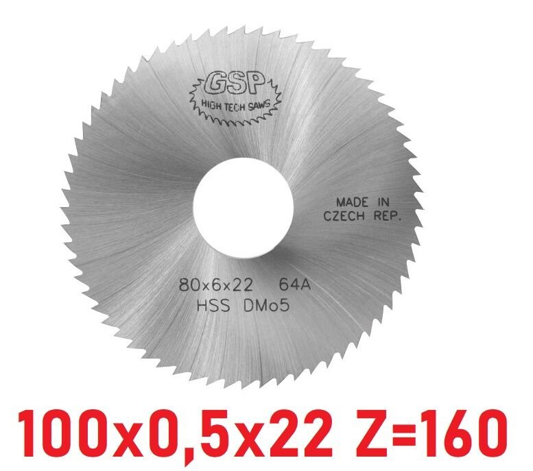 100 x 0,5 x 22 mm Z=160 Daire Testere HSS DIN1837