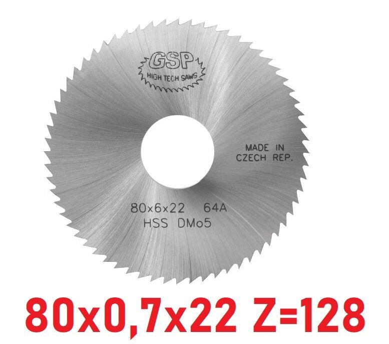 80 x 0,7 x 22 mm Z=128 Daire Testere HSS DIN1837