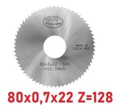 80 x 0,7 x 22 mm Z=128 Daire Testere HSS DIN1837