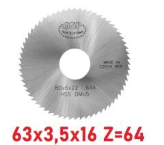 63 x 3,5 x 16 mm Z=64 Daire Testere HSS DIN1837