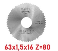 63 x 1,5 x 16 mm Z=80 Daire Testere HSS DIN1837