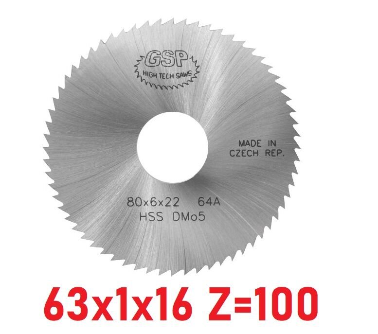 63 x 1 x 16 mm Z=100 Daire Testere HSS DIN1837
