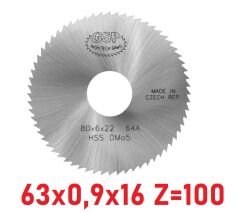 63 x 0,9 x 16 mm Z=100 Daire Testere HSS DIN1837