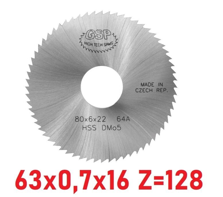 63 x 0,7 x 16 mm Z=128 Daire Testere HSS DIN1837