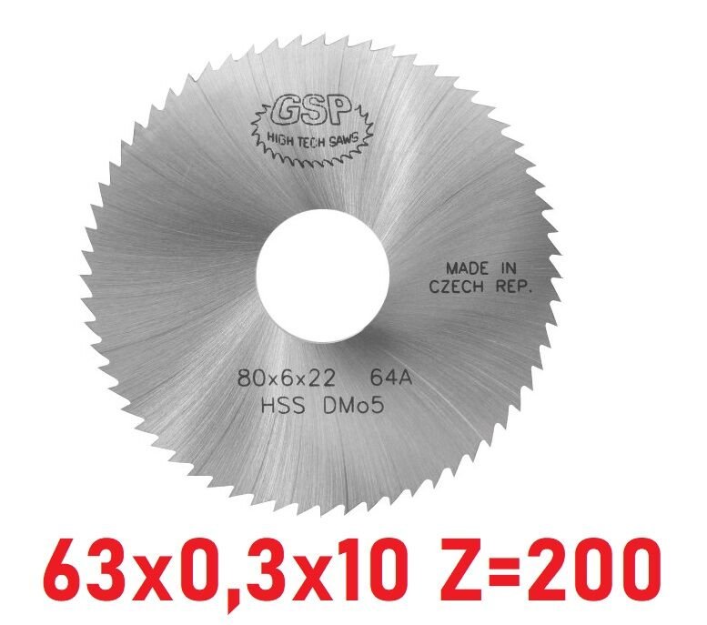 63 x 0,3 x 10 mm Z=200 Daire Testere HSS DIN1837