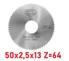 50 x 2,5 x 13 mm Z=64 Daire Testere HSS DIN1837