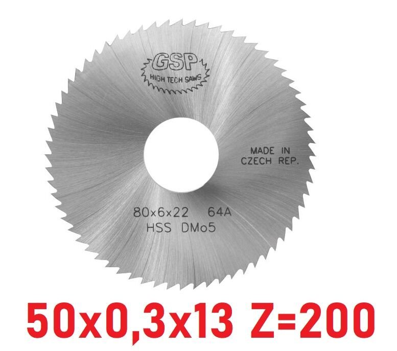 50 x 0,3 x 13 mm Z=200 Daire Testere HSS DIN1837