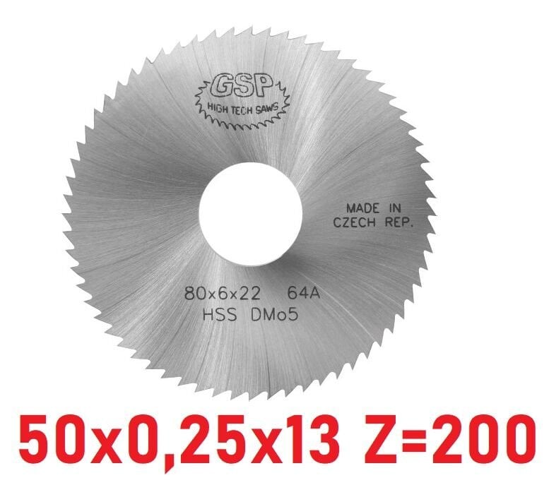 50 x 0,25 x 13 mm Z=200 Daire Testere HSS DIN1837
