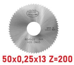 50 x 0,25 x 13 mm Z=200 Daire Testere HSS DIN1837