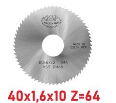 40 x 1,6 x 10 mm Z=64 Daire Testere HSS DIN1837