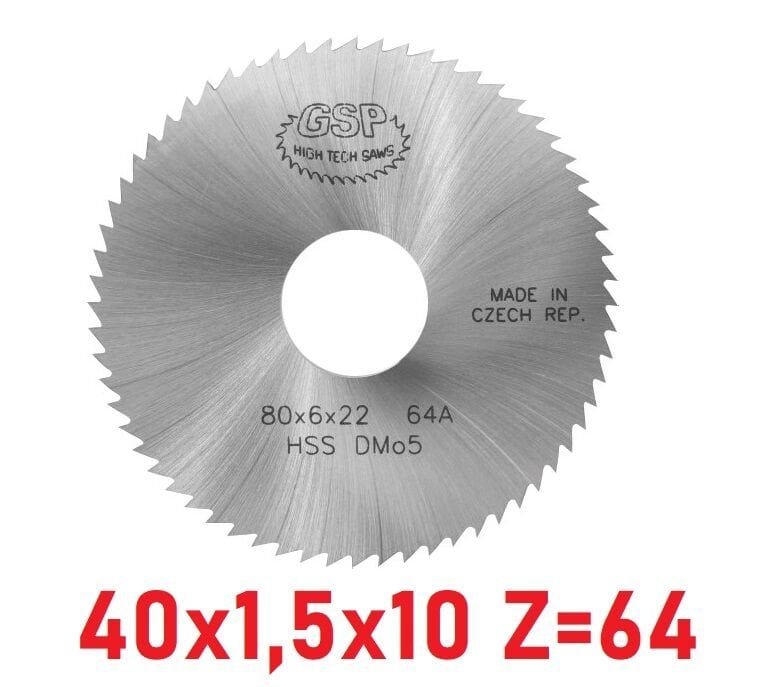 40 x 1,5 x 10 mm Z=64 Daire Testere HSS DIN1837