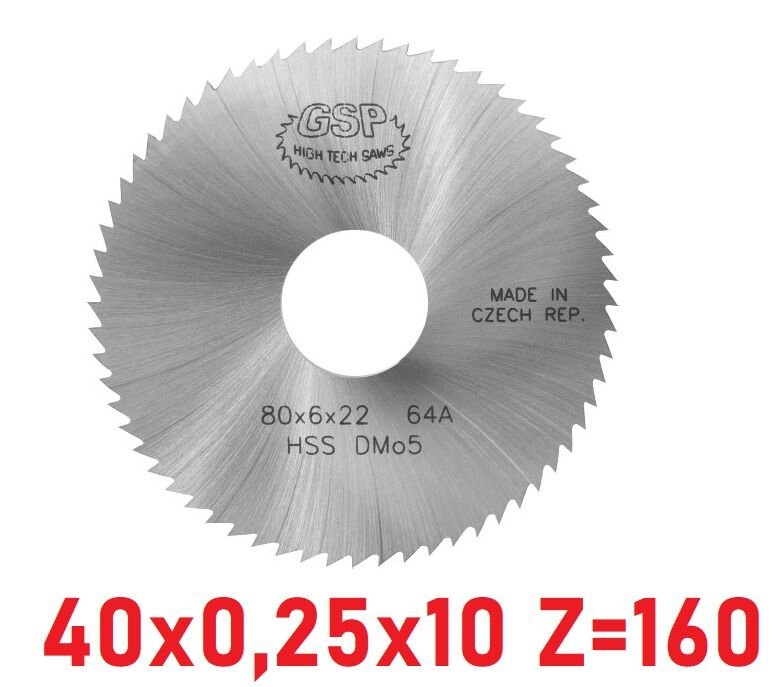 40 x 0,25 x 10 mm Z=160 Daire Testere HSS DIN1837