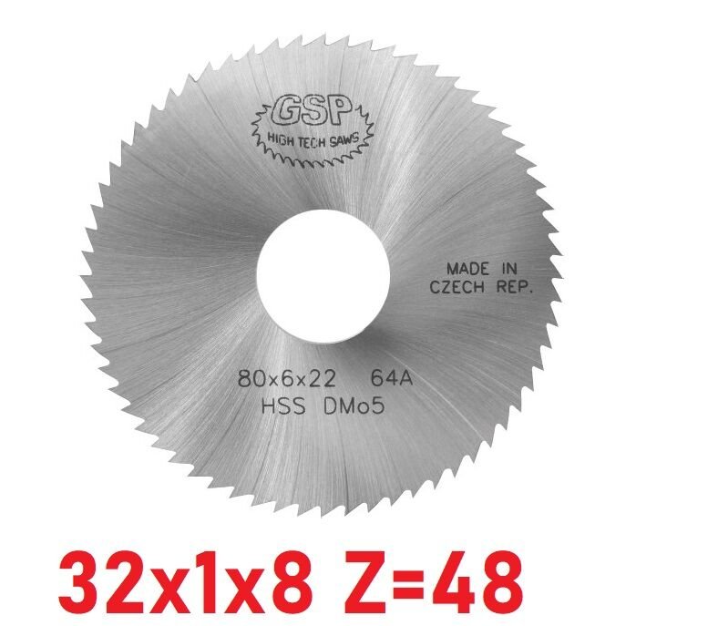 32 x 1 x 8 mm Z=48 Daire Testere HSS DIN1837