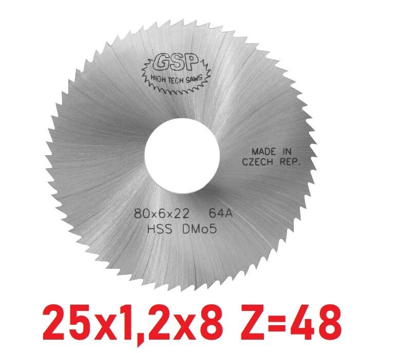 25 x 1,2 x 8 mm Z=48 Daire Testere HSS DIN1837