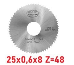 25 x 0,6 x 8 mm Z=48 Daire Testere HSS DIN1837