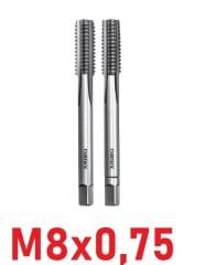 M8x0,75 İnce Diş El Kılavuz Takımı DIN2181