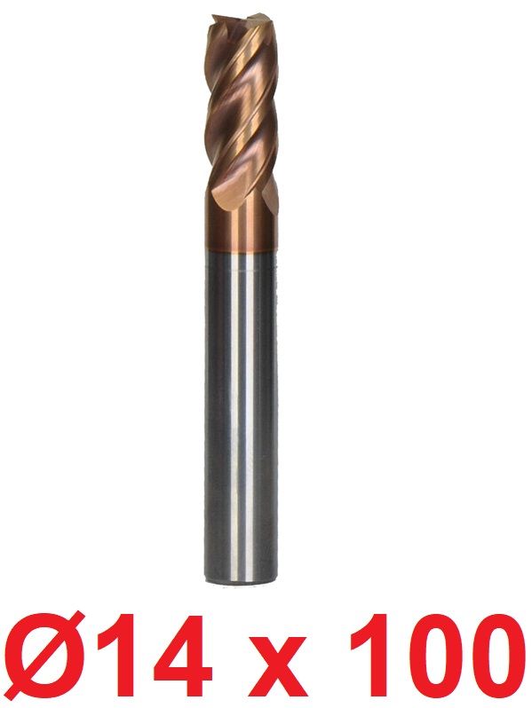 Ø14 x 100 mm Karbür Freze Düz