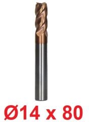 Ø14 x 80 mm Karbür Freze Düz