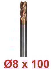 Ø8 x 100 mm Karbür Freze Düz