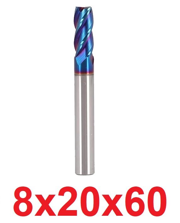 Ø8 X 20 X 60 mm Karbür Freze HRC65