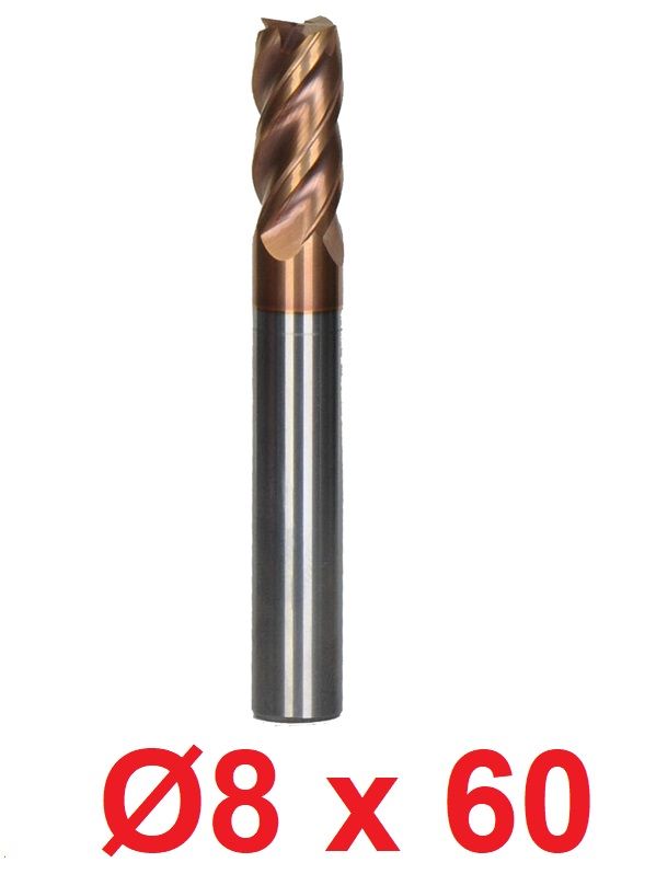 Ø8 x 60 mm Karbür Freze Düz