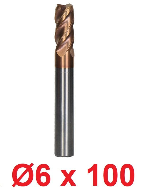 Ø6 x 100 mm Karbür Freze Düz