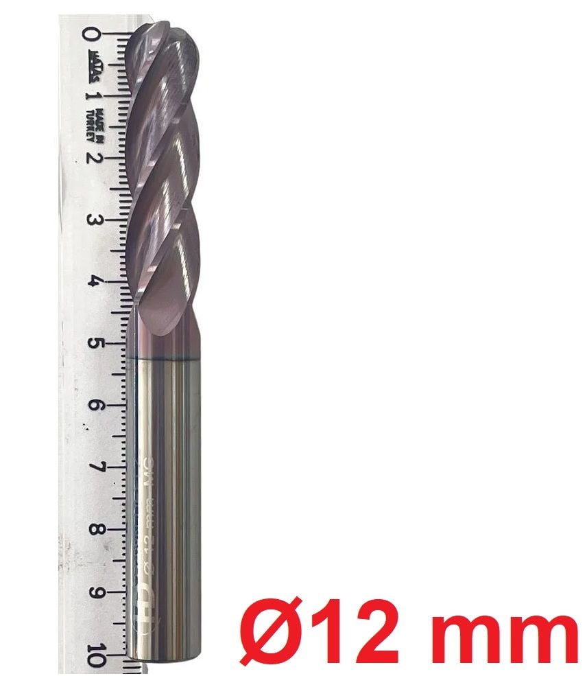 Ø12 X 45 X 100 mm Karbür Freze Küre R6