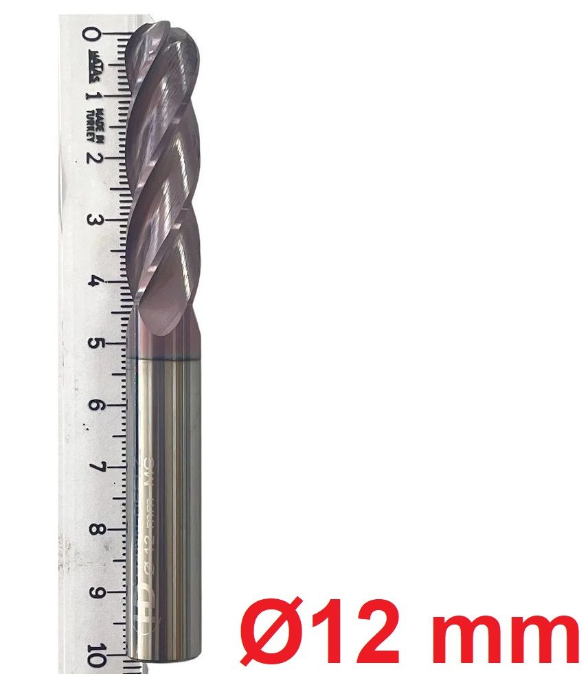 Ø12 X 45 X 100 mm Karbür Freze Küre R6