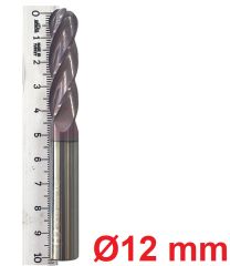 Ø12 X 45 X 100 mm Karbür Freze Küre R6