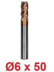 Ø6 x 50 mm Karbür Freze Düz