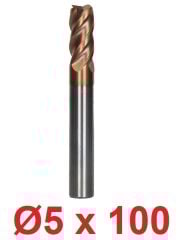Ø5 x 100 mm Karbür Freze Düz