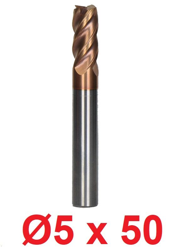 Ø5 x 50 mm Karbür Freze Düz d2:6 mm