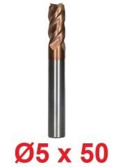 Ø5 x 50 mm Karbür Freze Düz d2:6 mm