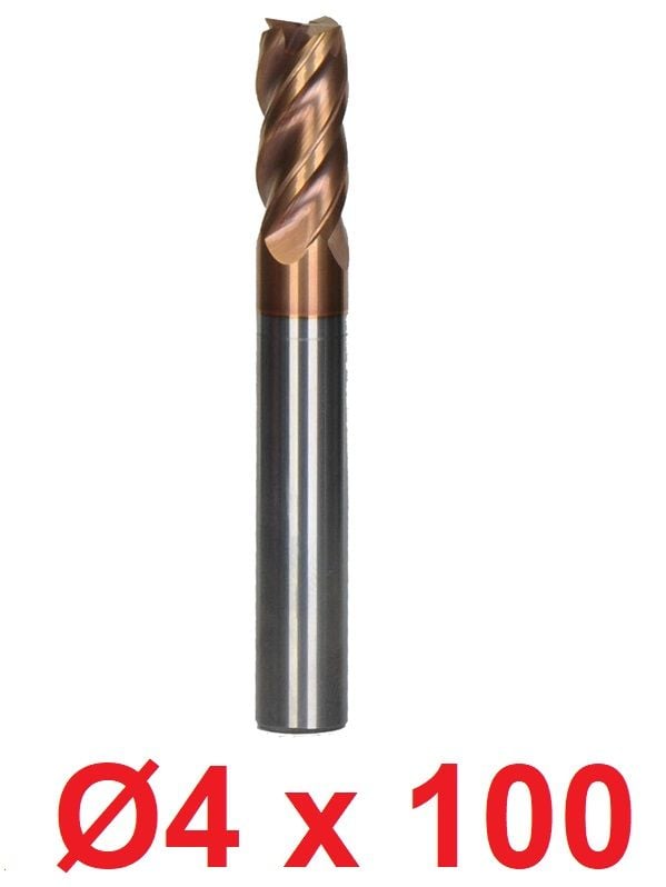 Ø4 x 100 mm Karbür Freze Düz