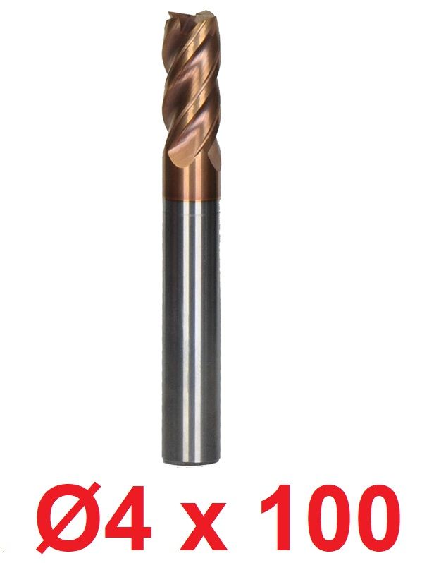 Ø4 x 100 mm Karbür Freze Düz