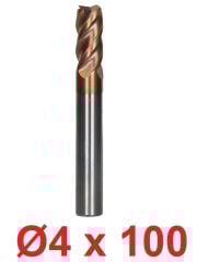 Ø4 x 100 mm Karbür Freze Düz