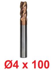 Ø4 x 100 mm Karbür Freze Düz