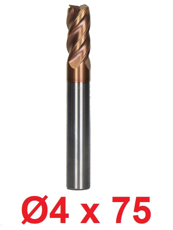 Ø4 x 75 mm Karbür Freze Düz