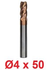 Ø4 x 50 mm Karbür Freze Düz