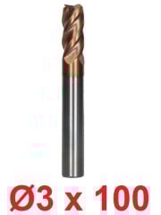 Ø3 x 100 mm Karbür Freze Düz